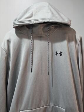 Under Armour POLYESTER Hoodie Pullover Mens XL Gray 1357086 014 Long Sleeve